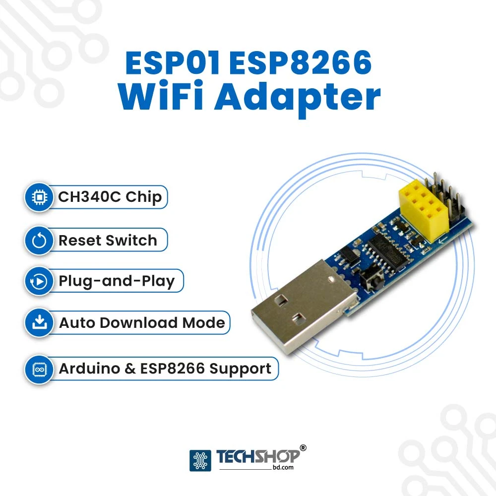 ESP01 ESP8266 Serial WiFi Transceiver Programmer Adapter
